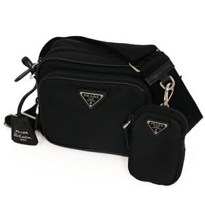 Prada shoulder Edition bag leather Nero Black Re nylon Tessuto